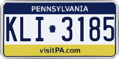 PA license plate KLI3185