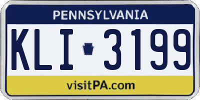 PA license plate KLI3199