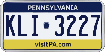 PA license plate KLI3227