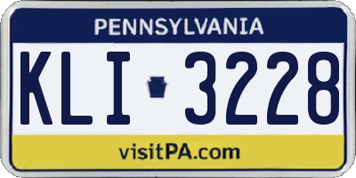 PA license plate KLI3228