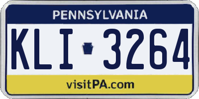 PA license plate KLI3264