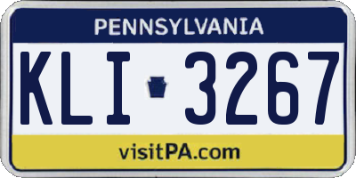 PA license plate KLI3267