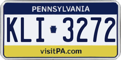 PA license plate KLI3272