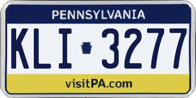PA license plate KLI3277
