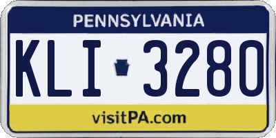 PA license plate KLI3280