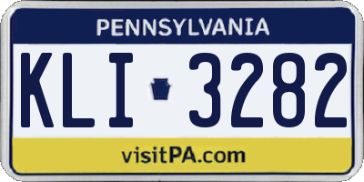 PA license plate KLI3282