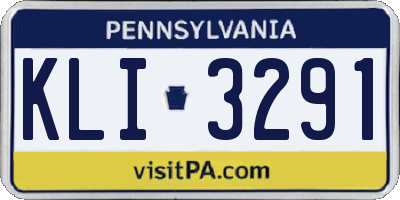 PA license plate KLI3291