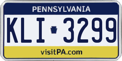 PA license plate KLI3299