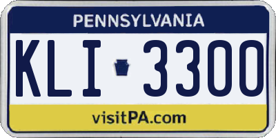PA license plate KLI3300
