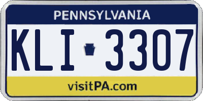 PA license plate KLI3307