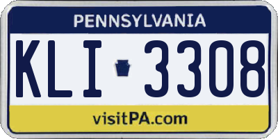 PA license plate KLI3308