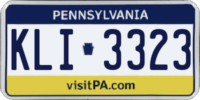 PA license plate KLI3323