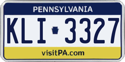 PA license plate KLI3327