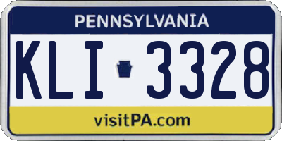 PA license plate KLI3328