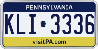 PA license plate KLI3336
