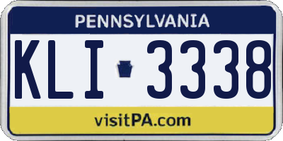 PA license plate KLI3338