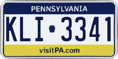 PA license plate KLI3341