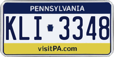 PA license plate KLI3348