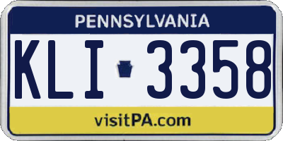 PA license plate KLI3358