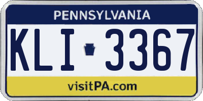 PA license plate KLI3367