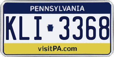 PA license plate KLI3368