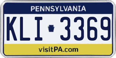 PA license plate KLI3369