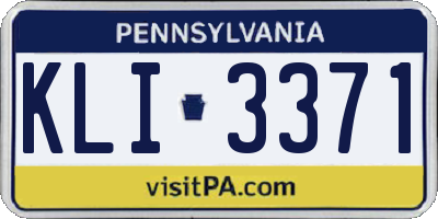 PA license plate KLI3371