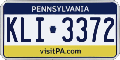 PA license plate KLI3372