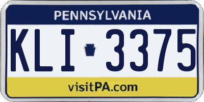 PA license plate KLI3375