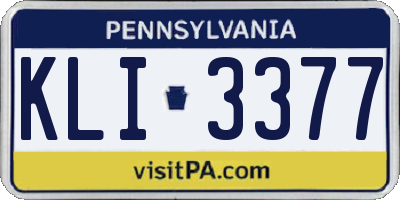 PA license plate KLI3377