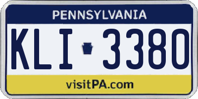 PA license plate KLI3380