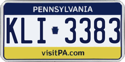 PA license plate KLI3383