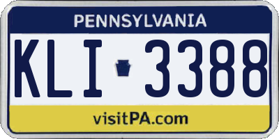 PA license plate KLI3388