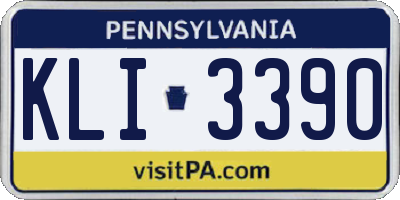 PA license plate KLI3390