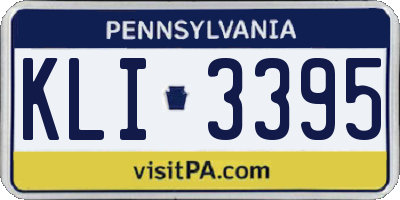 PA license plate KLI3395