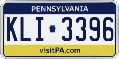 PA license plate KLI3396