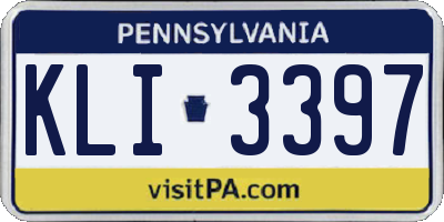 PA license plate KLI3397
