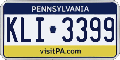 PA license plate KLI3399