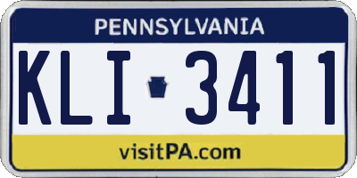 PA license plate KLI3411