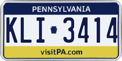 PA license plate KLI3414
