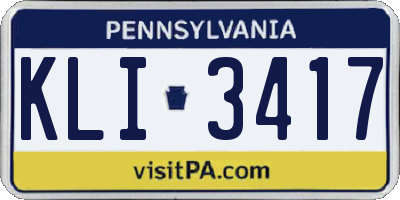 PA license plate KLI3417
