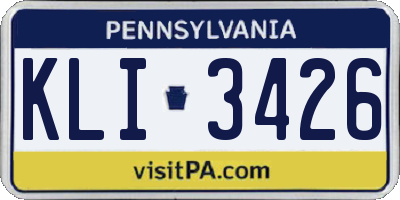 PA license plate KLI3426
