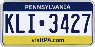 PA license plate KLI3427