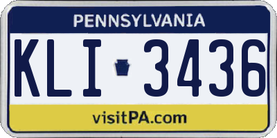 PA license plate KLI3436