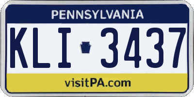 PA license plate KLI3437