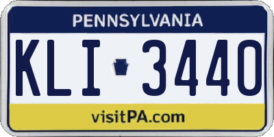 PA license plate KLI3440