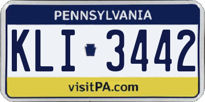 PA license plate KLI3442