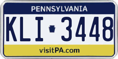 PA license plate KLI3448