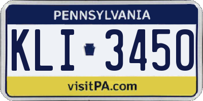 PA license plate KLI3450