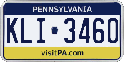 PA license plate KLI3460
